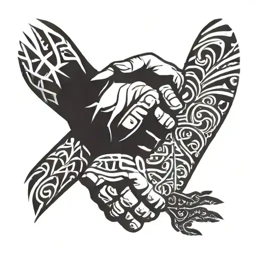 father son holding hands   tattoo design idea