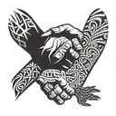 father son holding hands   tattoo design idea