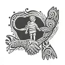 father son holding hands   tattoo design idea
