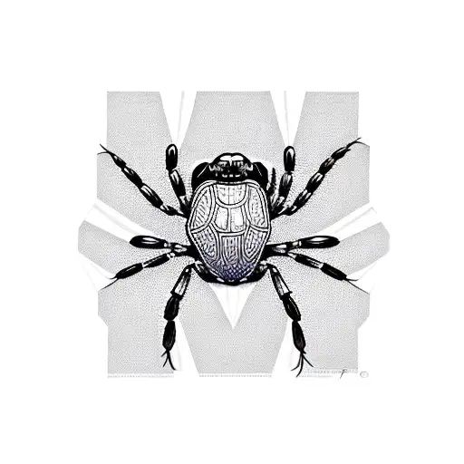 box turtle and black widow spider tattoo design idea