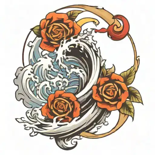 Hurricane storm tattoo design idea