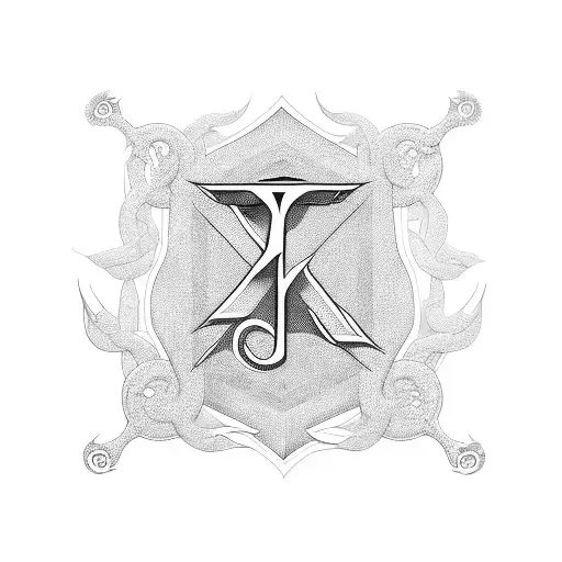 Jahdel's name incorporated into an Ankh design tattoo design idea