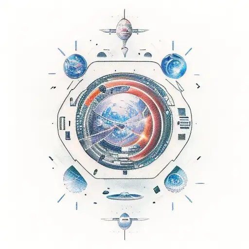 the expanse ship in the galaxy tattoo design idea