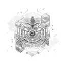 the expanse ship in the galaxy tattoo design idea