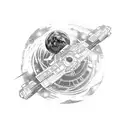 the expanse ship in the galaxy tattoo design idea