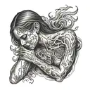 possessed nude woman decaying tattoo design idea