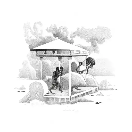 Jamaican scene tattoo design idea