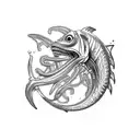 fish xenomorph tattoo design idea