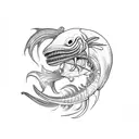 fish xenomorph tattoo design idea