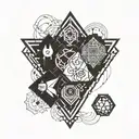 A geometric design incorporating father and son symbols tattoo design idea