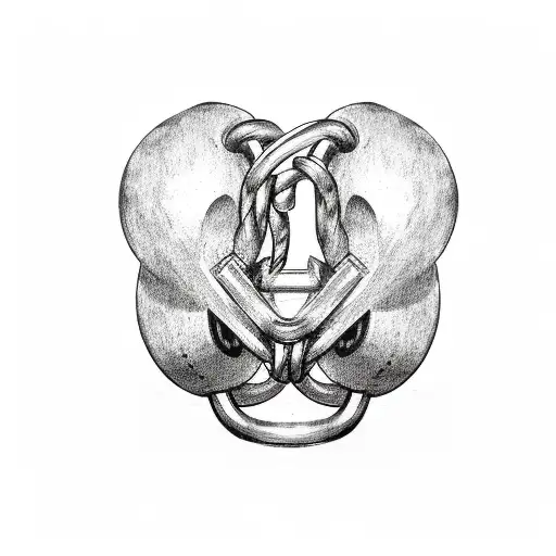 A sketch-style tattoo of a dumbbell and a baseball glove intertwined tattoo design idea