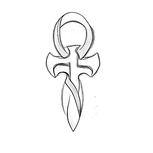 a cross symbol with an infinity loop horizontal tattoo design idea