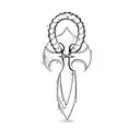 a cross symbol with an infinity loop tattoo design idea