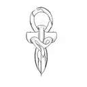 a cross symbol with an infinity loop tattoo design idea