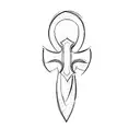 a cross symbol with an infinity loop horizontal tattoo design idea