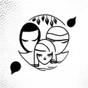 3 daughters tattoo design idea