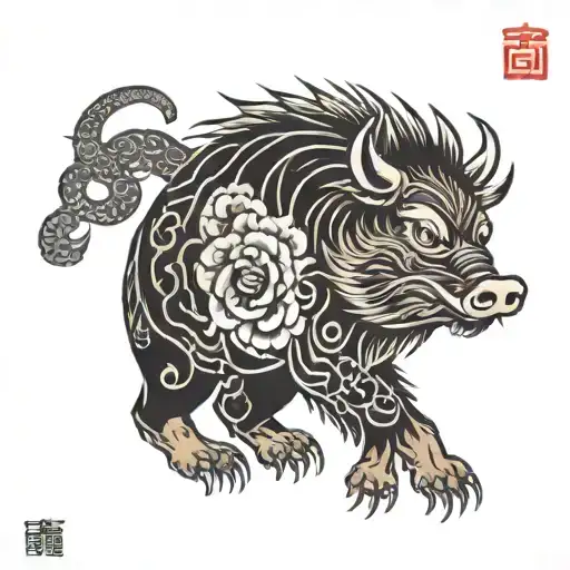 boar tattoo design idea