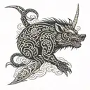 boar dagger tattoo design idea