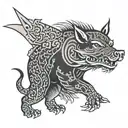 boar dagger tattoo design idea