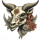 goat skull tattoo design idea