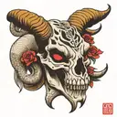 goat skull tattoo design idea