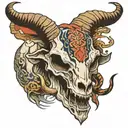 goat skull tattoo design idea