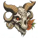 goat skull tattoo design idea