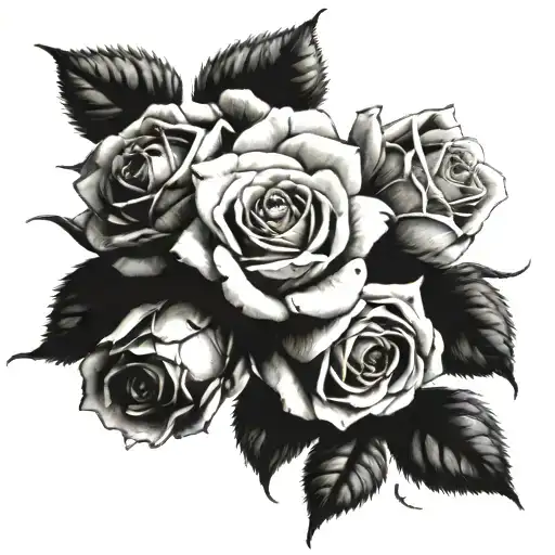 I want a meaningful catholic tattoo but also add 4 roses as a reference to each on of my family members  tattoo design idea