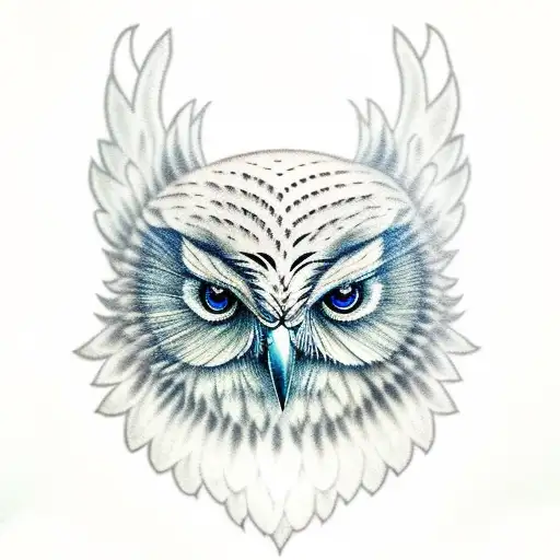 snow owl tattoo design idea