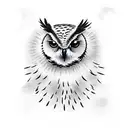 owl with night sky tattoo design idea