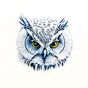 owl with night sky tattoo design idea