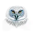 snow owl tattoo design idea
