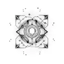 Circuit board with BDSM symbols incorporated tattoo design idea