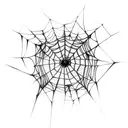 Tangled spiderweb spikes shattered glass, blood drop and jewels tattoo design idea