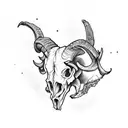 ram skull rustic tattoo design idea