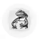 Lizard on a Poker Chip tattoo design idea