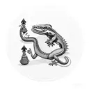 Lizard on a Poker Chip tattoo design idea