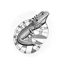 Lizard on a Poker Chip tattoo design idea