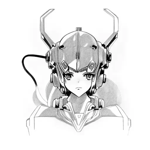 anime mecha femboy tattoo design idea