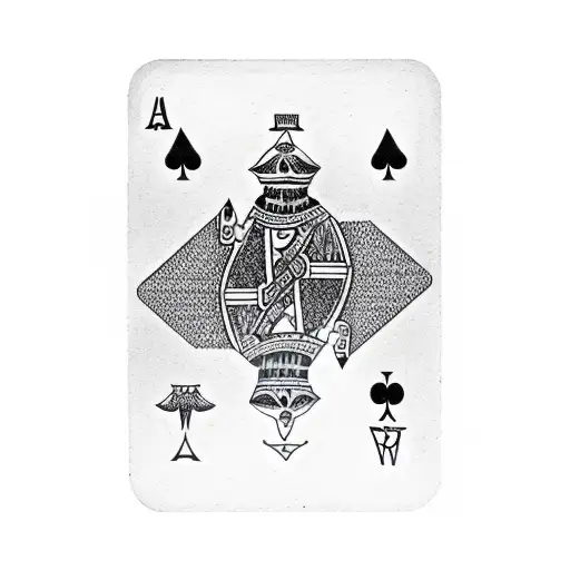 ace of spades playing cards outline tattoo design idea