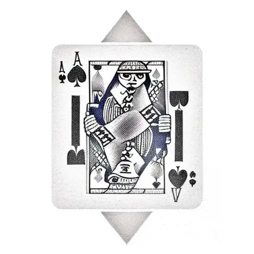 ace of spades playing cards outline tattoo design idea