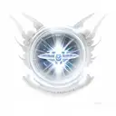 Halo with rays of lights and clouds on shoulder coming onto chest tattoo design idea