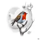 robin bird  tattoo design idea