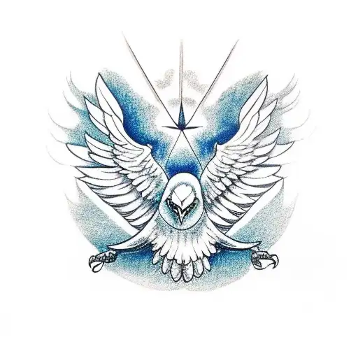 eagle body with drone wings tattoo design idea