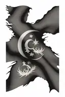turkisch flag with coordinates beautifully intertwined tattoo design idea