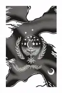 turkisch flag with coordinates beautifully intertwined tattoo design idea
