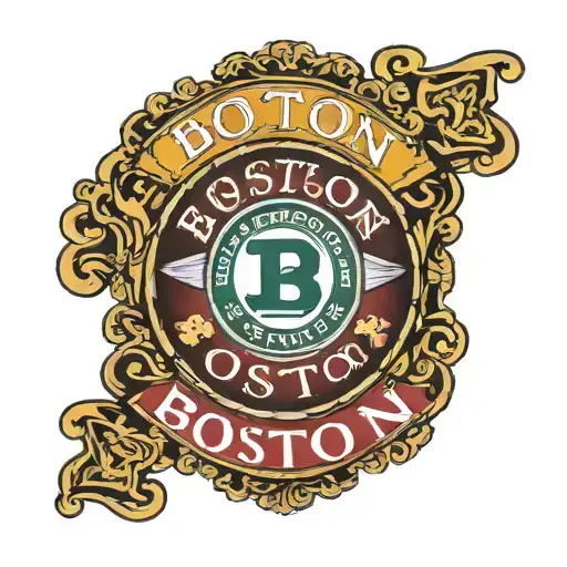 entering Boston sign with Boston sports team logos inside the sign  tattoo design idea