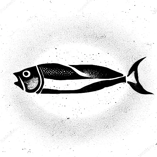 fish with a record play tattoo design idea