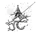 arrow covered in mistletoe around the shaft tattoo design idea