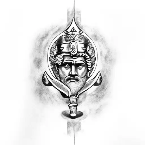  arm sleeve tatoo with Zeus Hercules Achilles king Leonidas  tattoo design idea